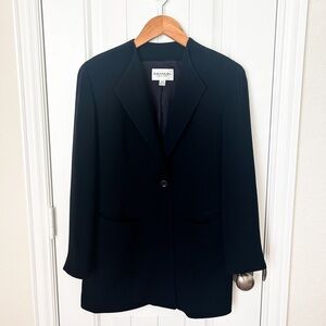 Emanuel Ungaro Navy Blue Jacket with Shoulder Pads Size 2/36